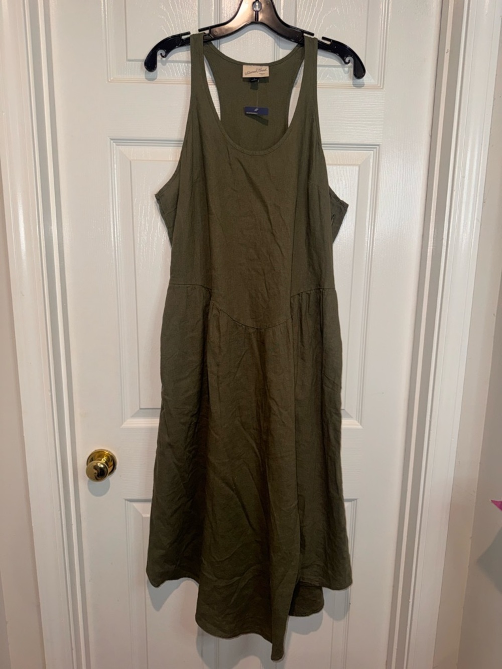 Universal Thread Olive Green Maxi Linen Tank Dress. Size L. NWT